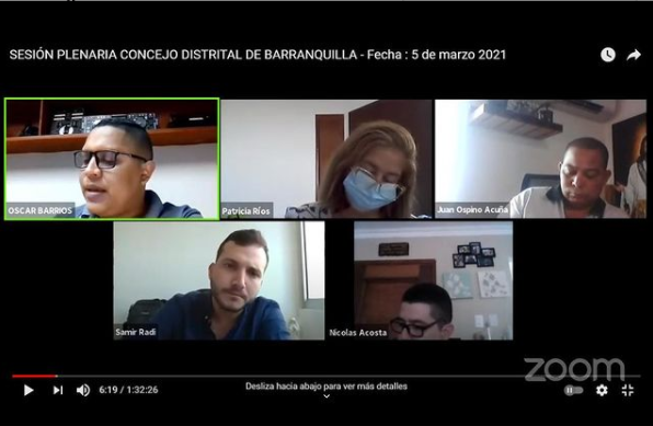 La plenaria del Concejo de Barranquilla aprobó las proposiciones presentadas por Samir Radi y Freddy Barón